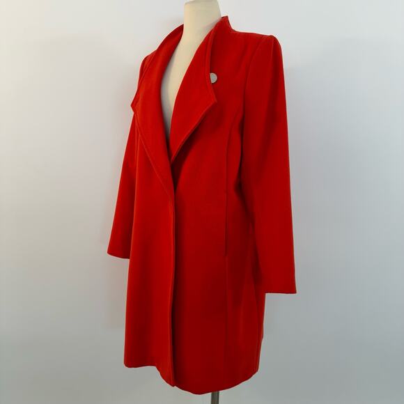 Marks and Spencer Duster Coat Chili Red Long Sleeves Button Closure | Size US14 - Picture 4 of 13